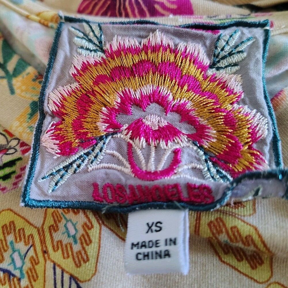 Johnny Was Zakis Top XS Boho Floral Paisley Art to Wear Multicolor Artsy Soft - Picture 4 of 7